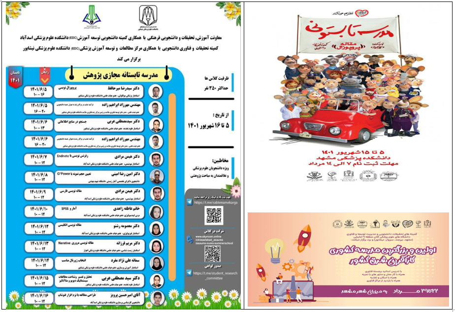 List of workshops for the second quarter of 1401